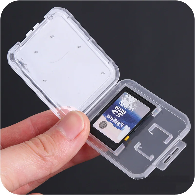 SD Card TF Memory Card Storage Protection Box Camera Small White Box High grade Plastic Transparent 1