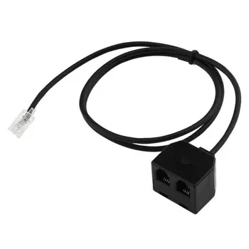 

RJ9 4P4C Male To Dual Female Ports Connector Telephone Adapter Cable Wire Telephone extension Cord