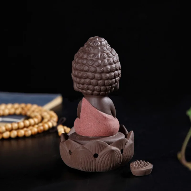 Керамическая Будда ручной работы дым обратного потока конус-кадило держатель благовония горелка