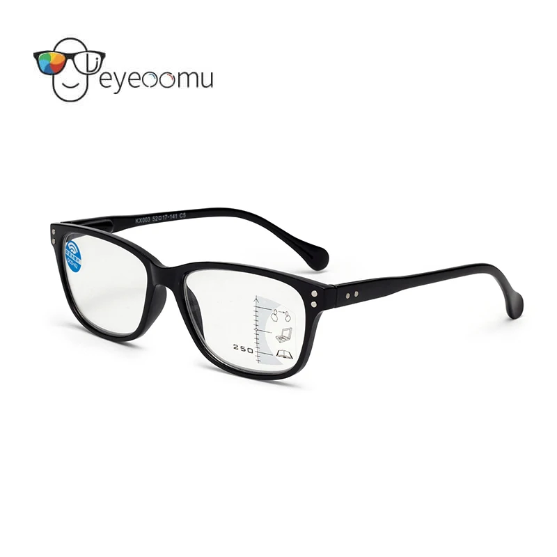 EYEOOMU Nerd прогрессивные Мультифокальные очки для чтения мужские винтажные