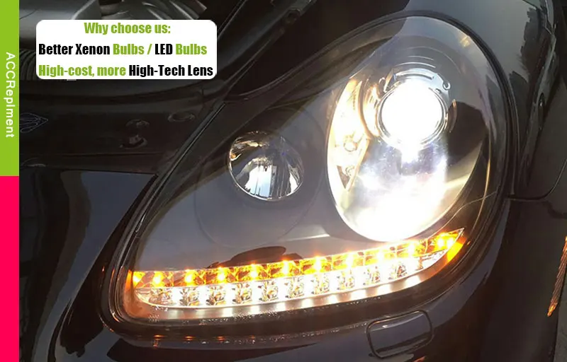 Автомобильный Стайлинг для Porsche Cayenne фары 2004-2006 светодиодный фонарь светодиодный drl H7 hid Bi-Xenon двойные линзы ближнего света