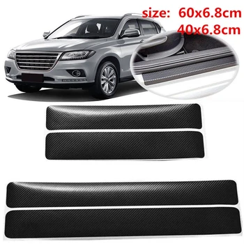 

Carbon Fiber Stickers Scuff Plate Door Sill Anti-scratch 4pcs Panel 4D Sale Latest Durable