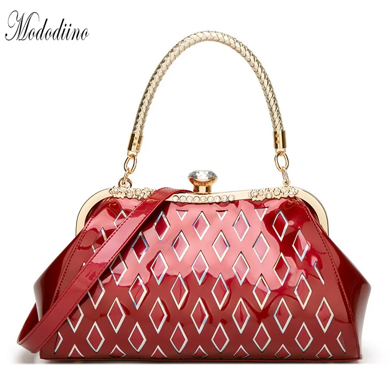 

Mododiino Patent Leather Handbag Women Shoulder Bag Crossbody Bag Diamond Shell Bag Ladies Evening Bag Luxury Handbag DNV1154