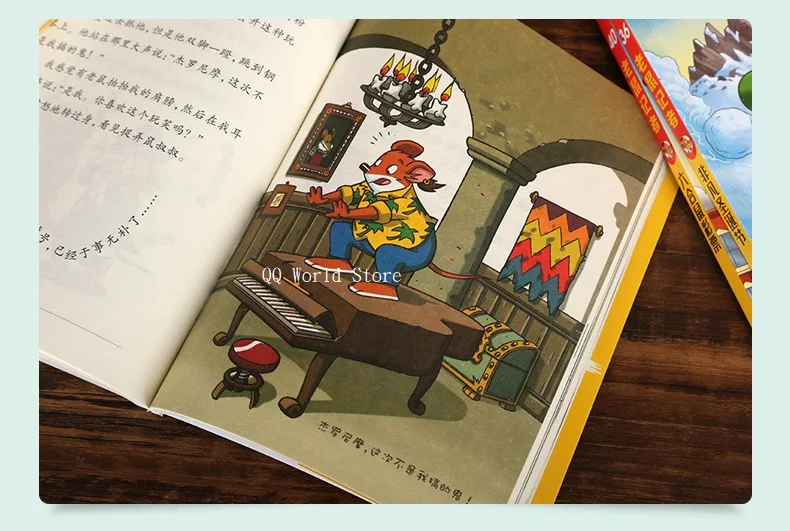 5 Книг Geronimo Stilton полный комплект 1-75 для избранных юморов Приключения отважных комиксов фантастика Родитель Ребенок Дети история китайская книга