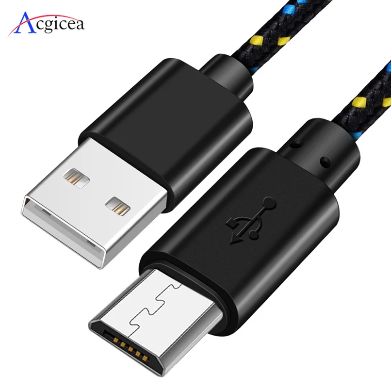 Micro USB кабель для синхронизации данных USB кабель для зарядки samsung htc huawei Xiaomi Tablet Android 1 м/2 м/3 м нейлоновая оплетка USB кабели для телефонов