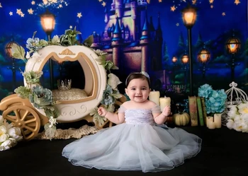 

Photography Background Baby Shower Castle Backdrop for Girl Birthday Party Photocall Photo Studio Backdrop Photo Prop