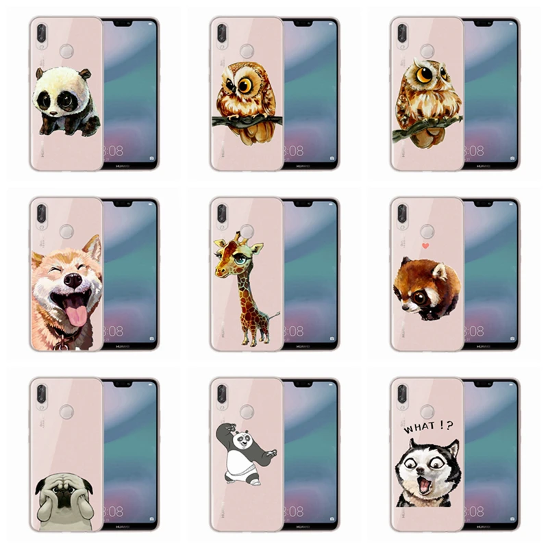 Soft Case For Huawei Honor 7A 8A 8X 8C 9 10 Mate 20 P Smart P10 Lite Nova 3 TPU Cartoon Pattern Cover D608 |