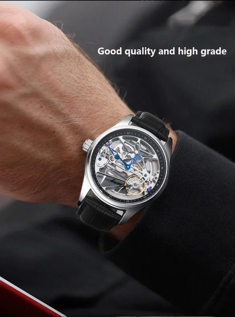 Genuine Tourbillon Watches Men Mechanical Watch Fully Automatic luxury Brands Luminous waterproof fashion MAN WATCH Reloj Hombre