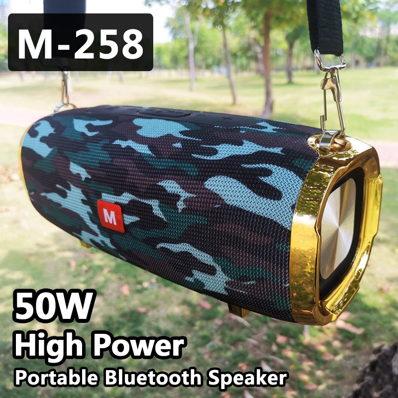 Портативная Bluetooth-Колонка M258 50 Вт Водонепроницаемая беспроводная уличная