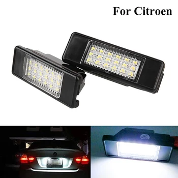 

Car Styling Rear Number Plate Lamp No Error LED License Plate light car accessorie For Citroen Berlingo Estate Van C4 C2 3D C3