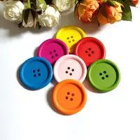 10pcs/lot 40mm Mixed Multi-colored Round Big Wooden Buttons of Scrapbooking decorative buttons 1