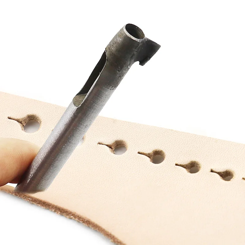 7size Belt Punching With Holes And Tails Hollow Hole Punch Cutter Tool 2.5mm-6mm Leather Working Tools DIY Tool Punching Leather