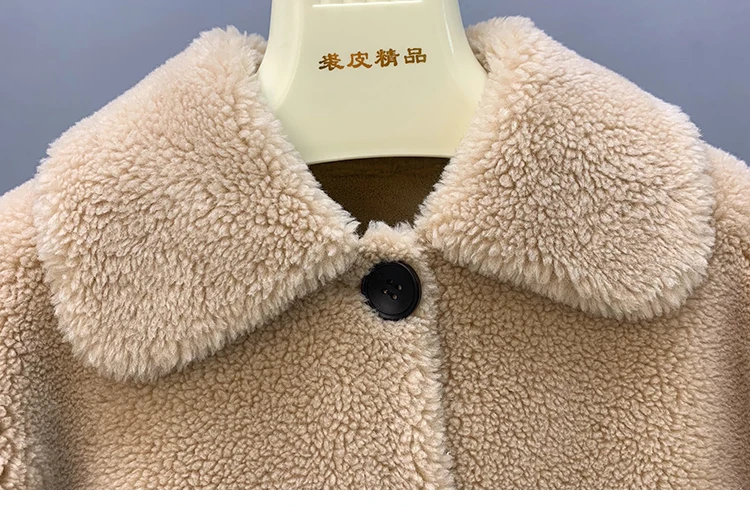 New Arrivals Winter Women's Sheep Shearing Coat Jackets Female Real Fur Coat Grain Wool Coat Loose Oversized Streetwear