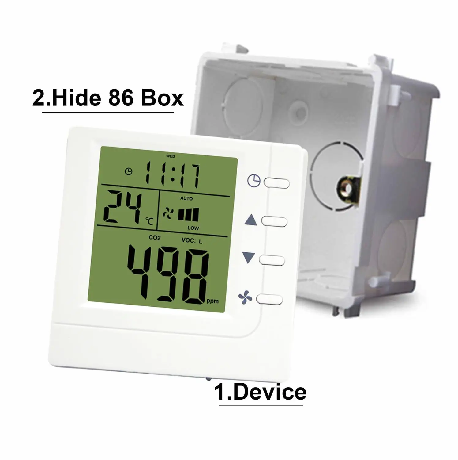 Device hide 86 box RS485 CO2 воздушный контроллер воздуха контроль качества воздуха инструменты - Цвет: Device hide 86 box