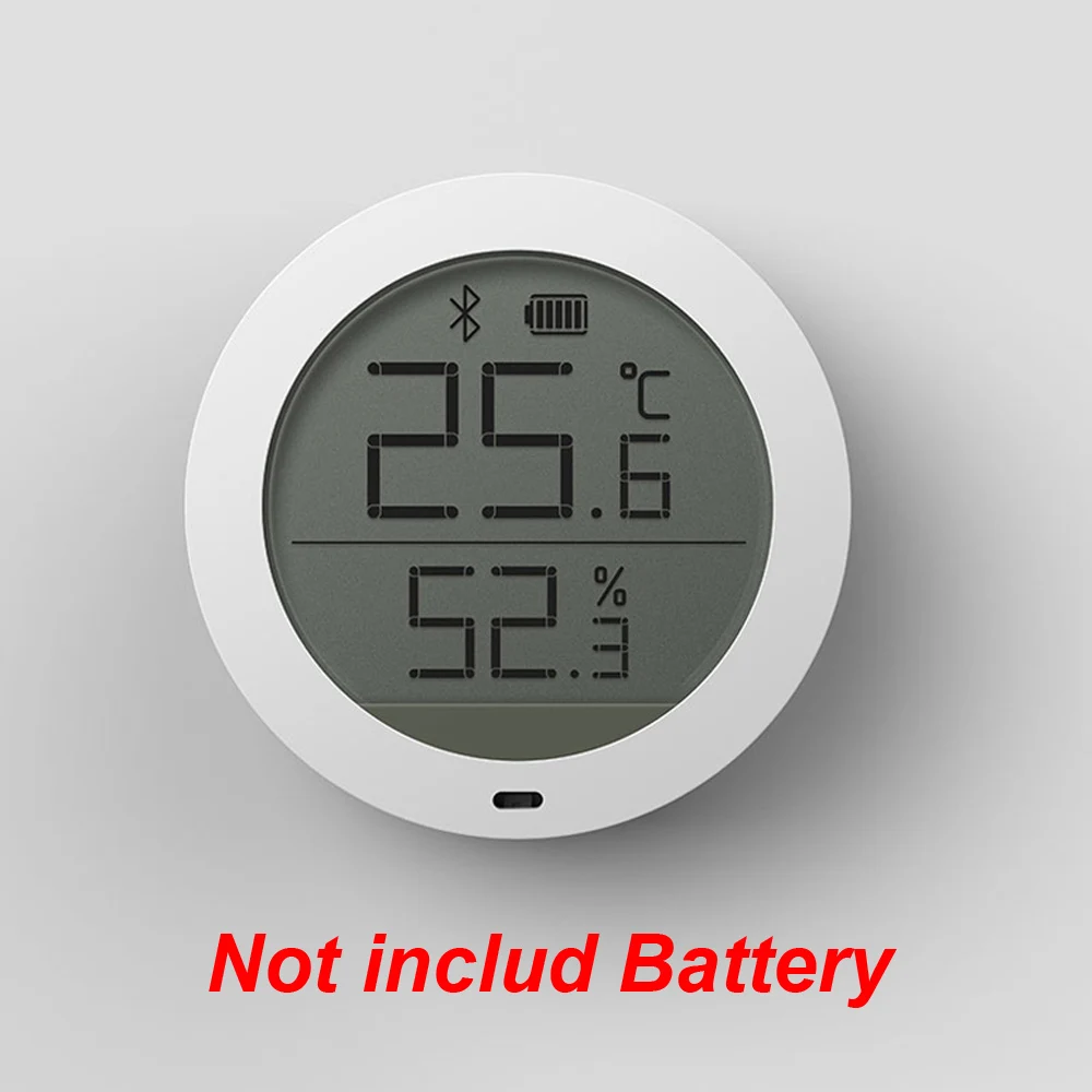 Not includ battery Xiaomi Mijia Bluetooth гигротермограф температуры и влажности Высокочувствительный ЖК-экран гигрометр термометр датчик влажности - Цвет: Not includ battery