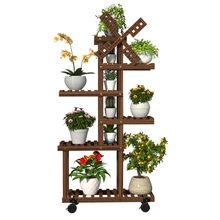 Airs многоярусная комната Встроенная стойка балкон Бытовая Гостиная посадочного типа мясистый твердой древесины перемещения цветочный горшок рама