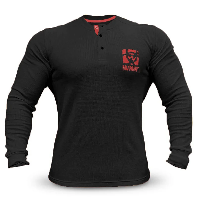 Muscle Dr. fitness Brothers осенне-зимний мужской стиль тренд стоячий воротник фитнес с длинным рукавом мужской спортивный бег тренировка