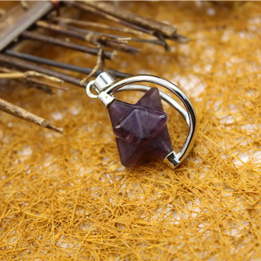 

Hot sale Quartz Necklaces Pendants Natural Stone Melkaba Pink Crystal Pendant Necklace For Women Jewelry Making 6pcs