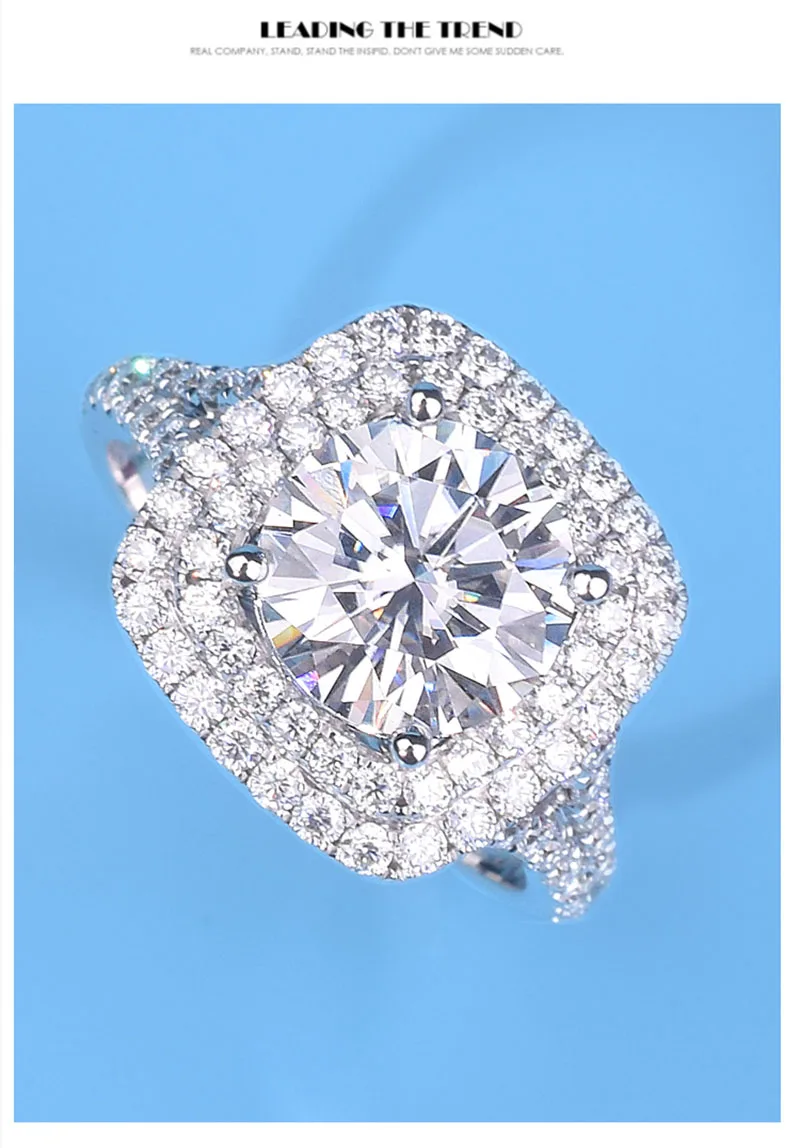 14K Золотое кольцо 3ct D Цвет VVS Moissanite кольцо обручальное кольцо с национальным сертификатом