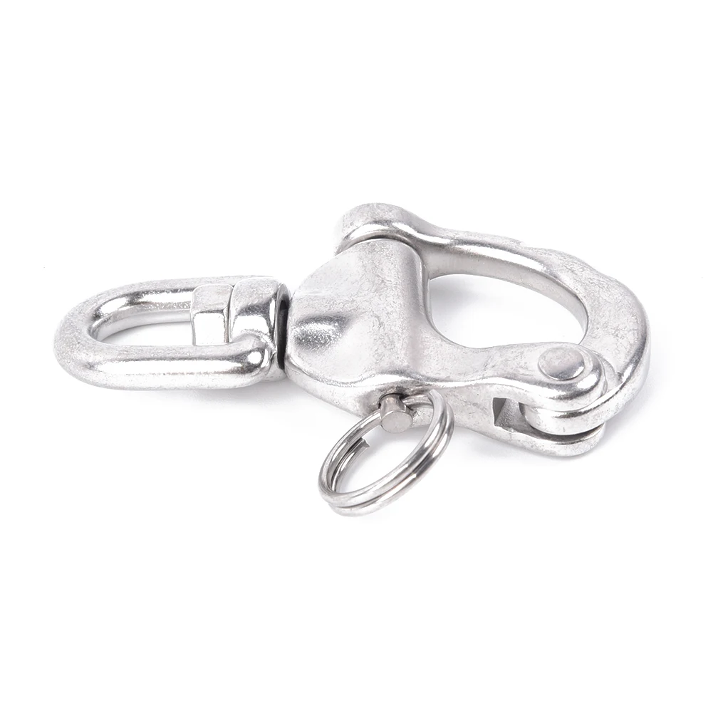 

1Pcs Stainless Steel Swivel Bail Snap Shackle Hook Marine Boat Silver Durable J1