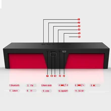 Sardine SDY-019 беспроводной Bluetooth динамик fm-радио 10 Вт портативный стерео сабвуфер Hi-Fi динамик s плеер с sd-картой