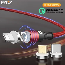 PZOZ Магнитный Micro USB кабель Магнитный usb type C для iphone 11 pro xiaomi Быстрая зарядка usb c кабель магнит зарядное устройство type c кабель