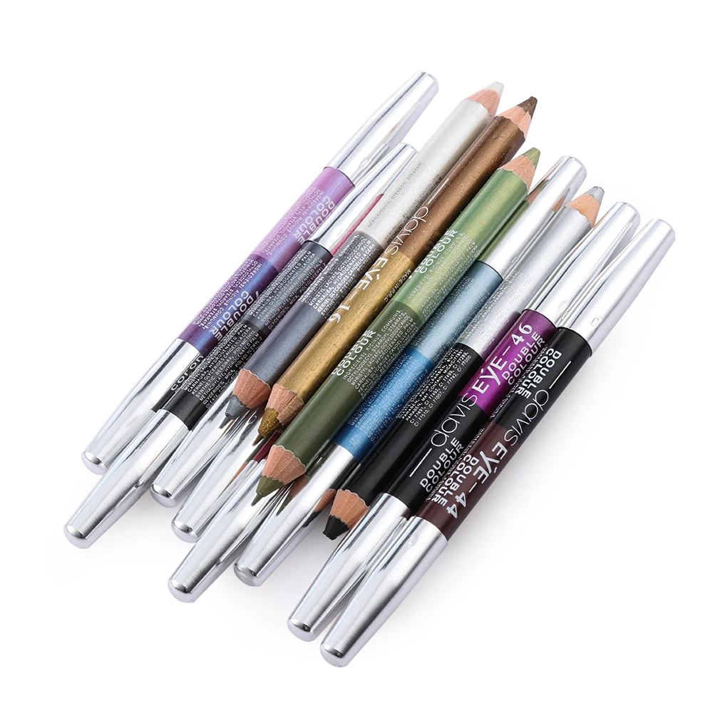 Double Color Eyeliner Pen liquid eyeliner makeup pen eyeliner pencil eyeshadow eyeliner Durable Waterproof Sweatproof Eyeshadow Highlighter Glitter Eyes Pencil Cosmetic Tool 1PC