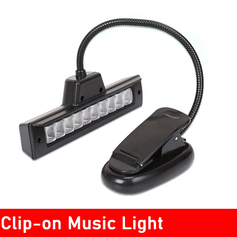 Clip on Book Light Rechargeable Reading Music Stand with Flexible Neck Battery Operated USB Bed Lamp | Спорт и развлечения