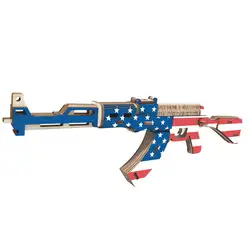 Лазерная резка DIY AK 47 Штурмовая винтовка Деревянные игрушки 3D головоломка игрушка сборка модель деревянный стол украшение для детей