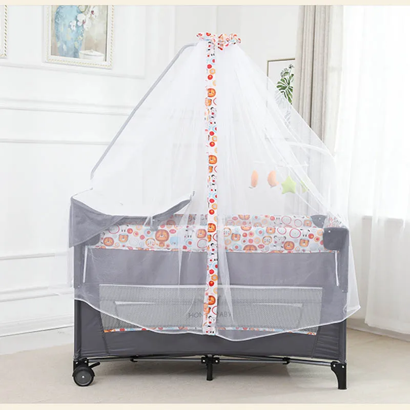 

Baby bed Diaper table Game bed Multifunctional crib Foldable Portable With rollers Easy to fold and travel