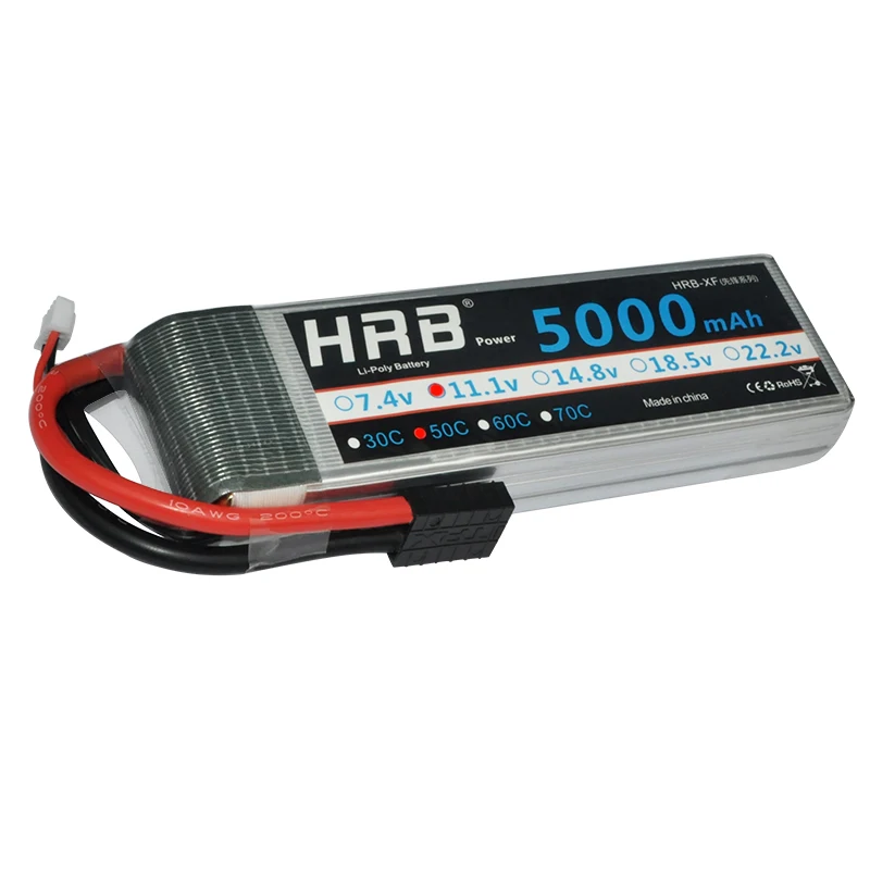 2 шт. аккумулятор hrb lipo 3S 11,1 v 5000mah 50c для traxxass Axial Truggy 1/10 1/12 rc гоночный автомобиль танки rc дроны Вертолет Лодка