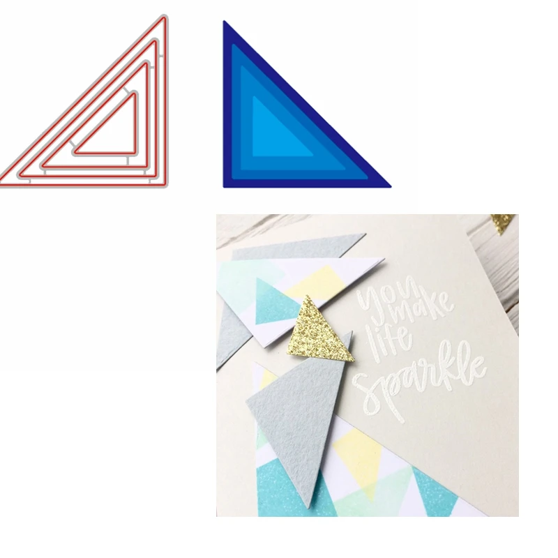 

Triangle Multi-layer Shape Metal Cutting Dies Stencil Album Decorative Embossing DIY Craft Paper Making Dies 2019 Hot Sell