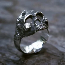 Ретро готическое серебряное кольцо из нержавеющей стали с черепом Готический Скелет Байкер ювелирные изделия подарки на Хэллоуин