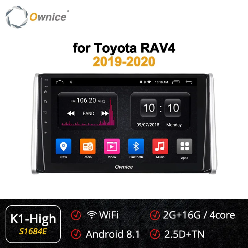 Ownice k3 k5 k6 Android 9,0 Автомагнитола 2 Din gps Navi для Toyota RAV4 4G LET DSP 4Gb+ 64Gb Octa Core 360 Panorama SPDIF - Цвет: S1684 K1-High