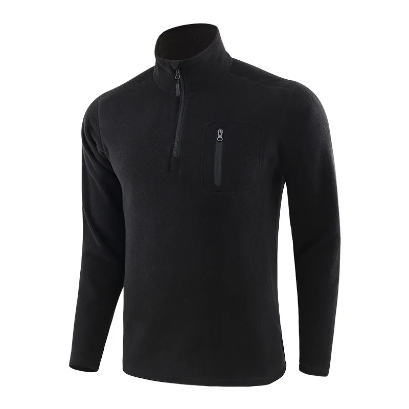 Men's Outdoor Hiking Fleece Jacket Liner Training Jackets Autumn Winter Windproof Pullover Tops