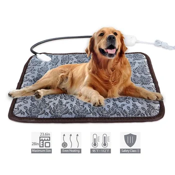 

high quality Waterproof Heated Pad Blanket Bed Puppy Dog Cat Warmer Electric Mat Cushion Soft Micro pet Bedding