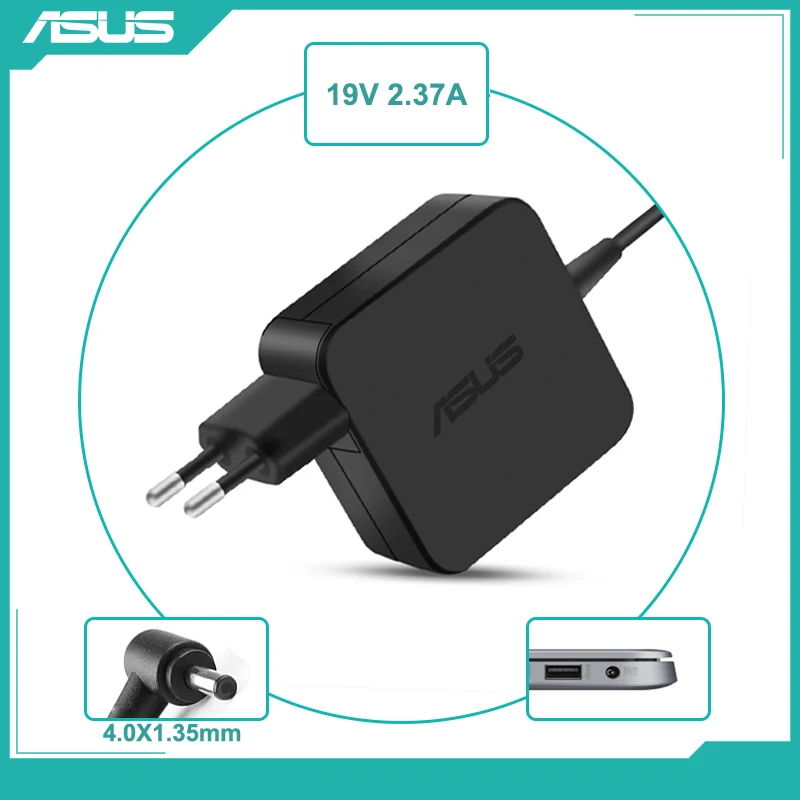Laptop Charger ADP-45BW 19V 2.37A 4.0x1.35mm AC Adapter For Asus X553 X553M X553MA Q302LA UX21A UX31A X540Y Notebook