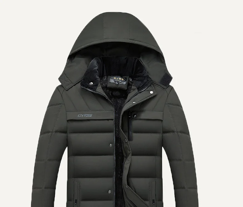 4XL Толстая теплая Длинная зимняя мужская куртка ветрозащитная модная уличная мужская зимняя куртка-пуховик Осенняя однотонная мужская одежда