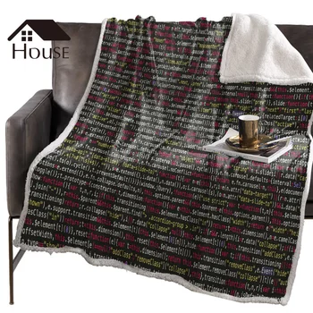 

BIGHOUSES Throw Blanket Science Code Alphabet Intensive Program Fleece Blankets Winter Blanket Personalized Blankets Bedclothes