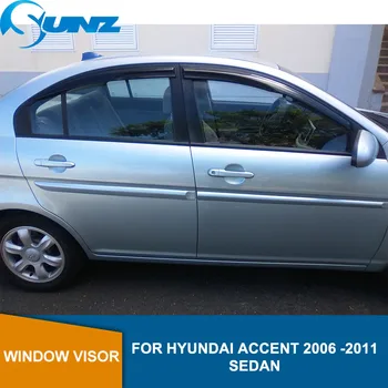 

Side window deflectors For HYUNDAI ACCENT 2006 2007 2008 2009 2010 2011 sedan Door visor protector rain guard Car Styling SUNZ