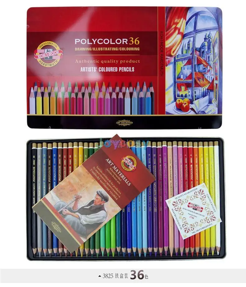 Koh-I-Noor : Polycolor : Artist Colored Pencils 3825 : Set of 36