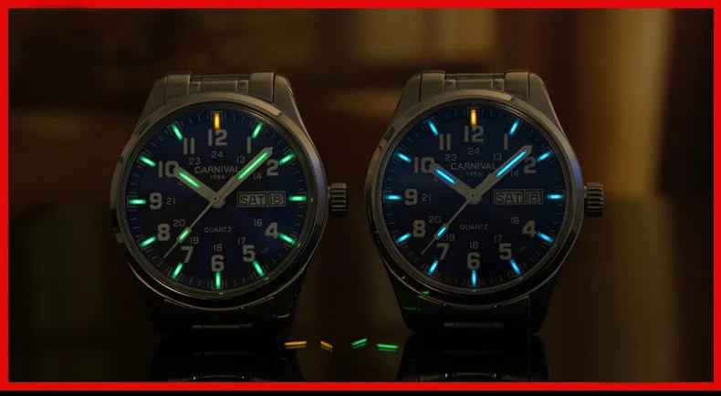 Карнавальные мужские часы s Wathes Тритий T25 светящиеся кварцевые часы с двойным календарем Мужские Роскошные водонепроницаемые наручные часы Relogio Masculino