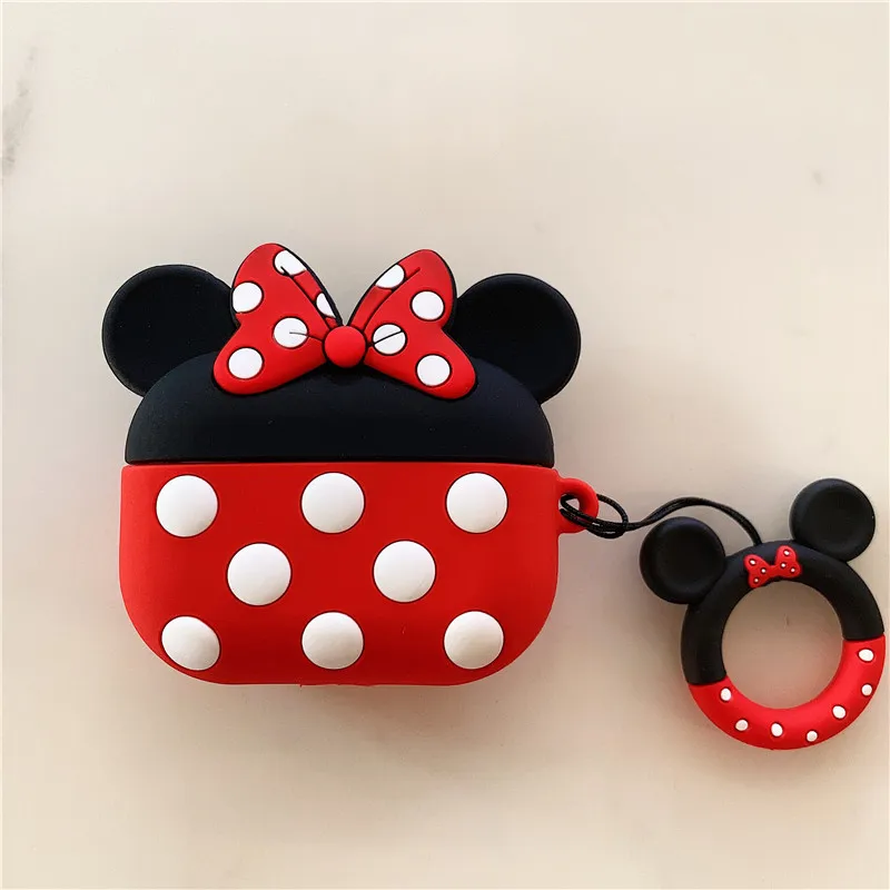 Minnie Чехлы для наушников с 3D милым рисунком Микки и Минни Маус для Apple AirPods Earpods, силиконовый чехол с защитой от Bluetooth Air Pods, аксессуары - Цвет: Minnie