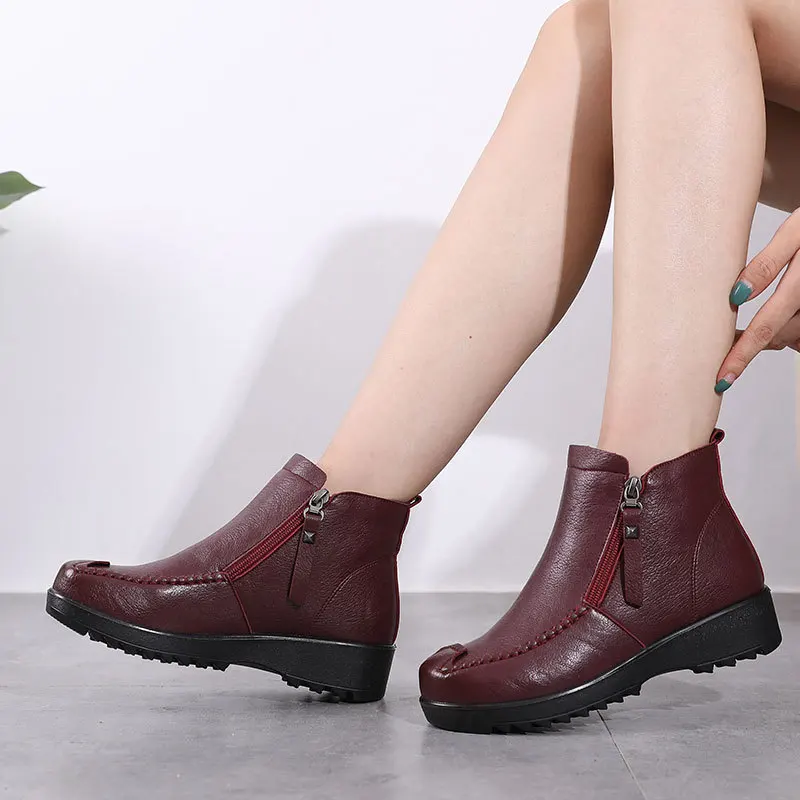 Women Boots 2021 Retro Hot Sale Boot Female Non-Slip Ankle Winter Shoes Large Size 2021 Women's Ankle Boots Zapatos De Mujer