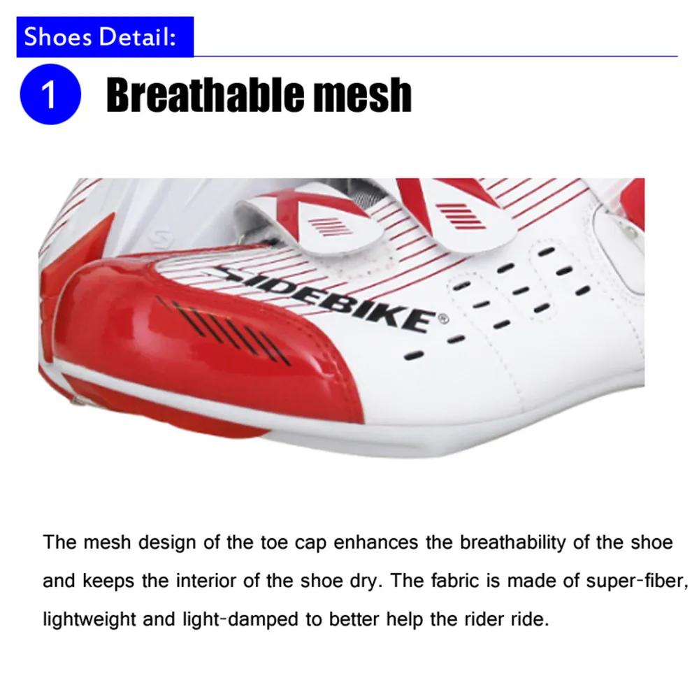 SIDEBIKE/Обувь для шоссейного велоспорта; комплект с педалью; профессиональный Сверхлегкий дышащий Противоскользящий самоблокирующийся спортивный гоночный Sapatos de