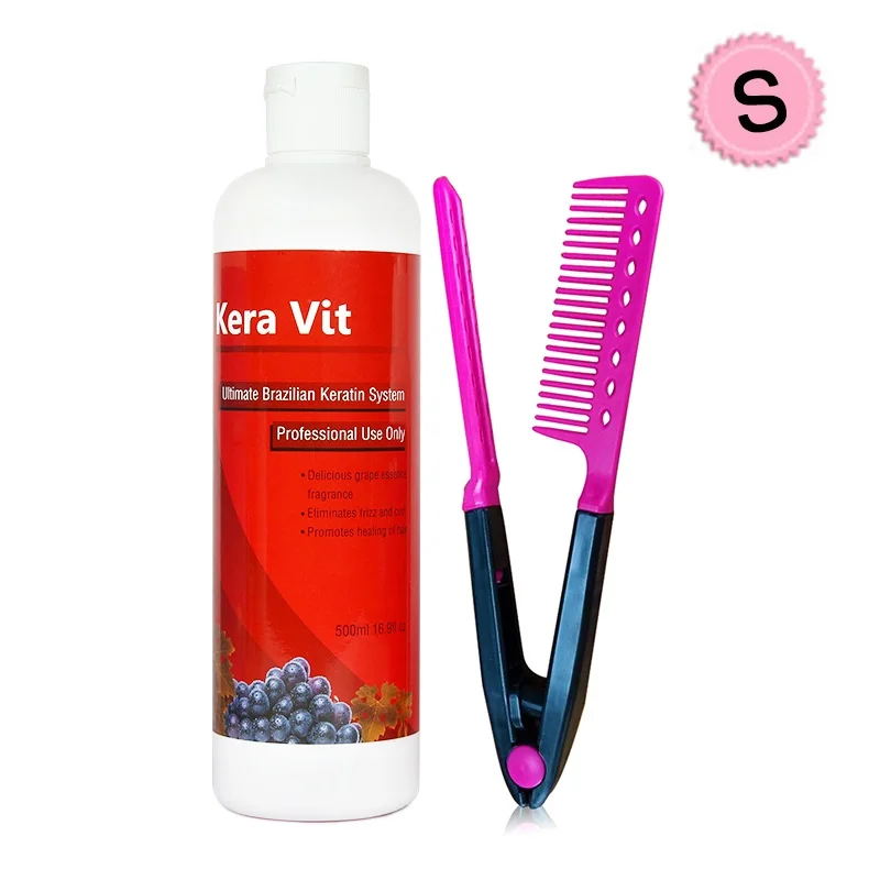 Keravit Brazilian 8% Formalin Keratin Grape Smelling Hair Treatment Repair&Moisturizing damaged+Free Red Comb 11.11 dropshiping