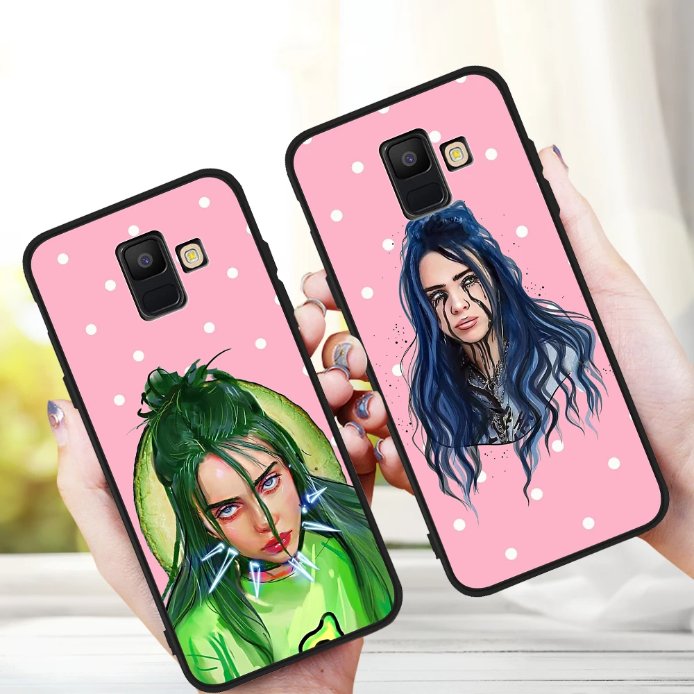

girls Billie Eilish For Samsung Galaxy A9 A8 A7 A6 A5 A3 J3 J4 J5 J6 J8 Plus 2017 2018 M30 A40S A10 A20E phone Case etui soft