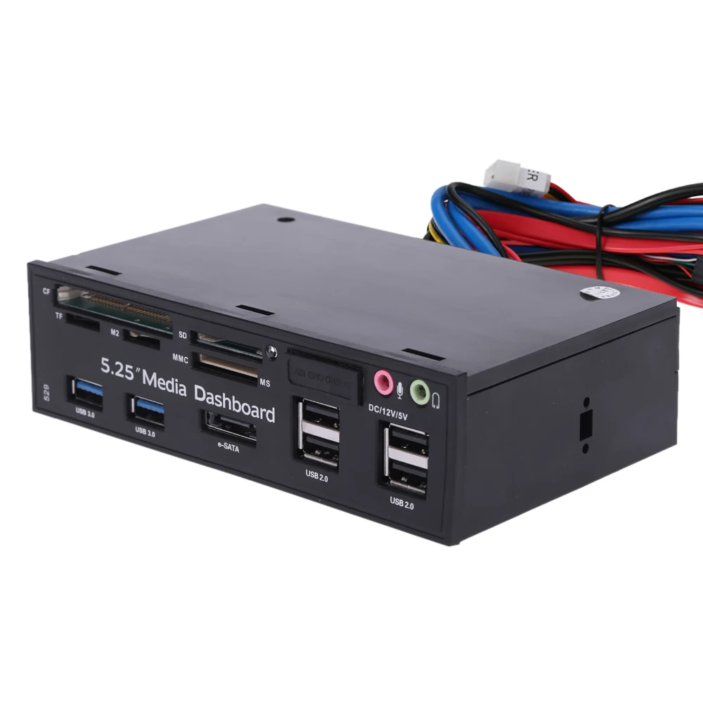 5 25 Все в одном мульти Функция устройство для чтения карт USB 3 0 спереди Панель ESATA