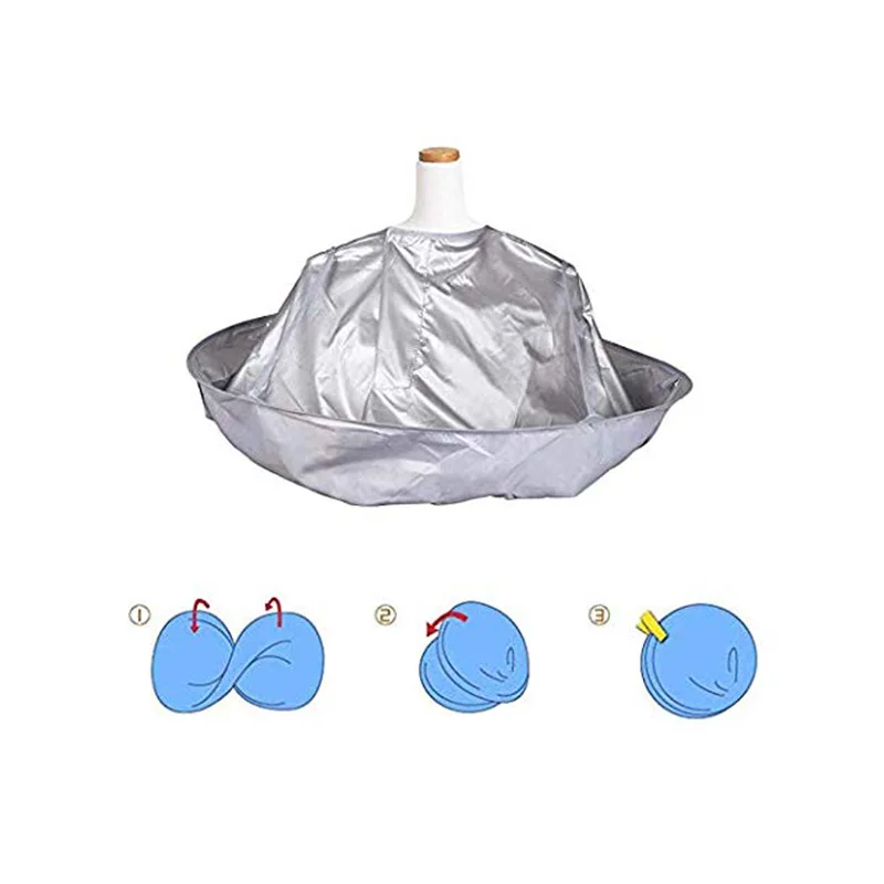 DIY Haars ch neiden Umhang Regenschirm Cape Schneiden Umhang Wrap Haar Rasur Schürze Haar Friseur Kleid Abdeckung Haushalts reinigung Schutz – Detail 4