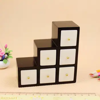 

1:12 Simple Mini Wooden Multigrid Staircase Cabinet for Doll House Furniture
